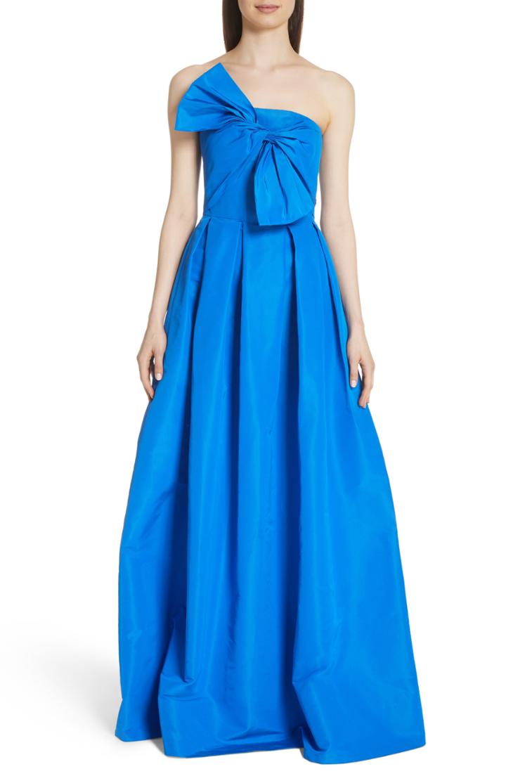 Women's Sachin & Babi Bow Front Strapless Silk Ballgown - Blue