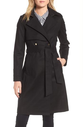 Women's Trina Trina Turk Brystl Gun Flap Trench Coat - Black