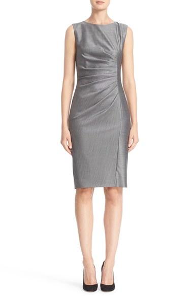Women's Max Mara Canter Ruched Stretch Wool & Silk Dress