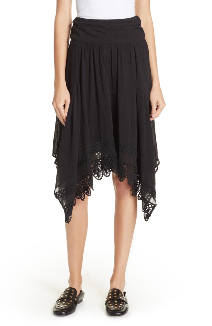 Women's Isabel Marant Etoile Rodney Handkerchief Hem Skirt Us / 38 Fr - Black
