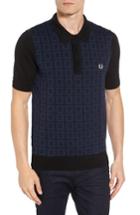 Men's Fred Perry Jacquard Polo, Size - Black