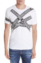 Men's Dsquared2 Caution Logo Print T-shirt - White