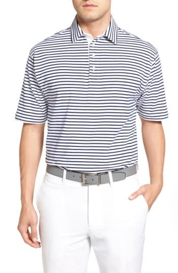 Men's Bobby Jones Liquid Cotton Feed Stripe Polo, Size - White