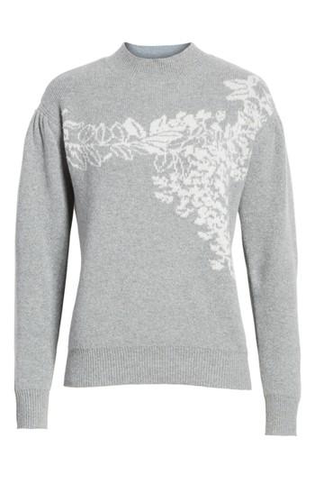 Women's Rebecca Taylor Jacquard Floral Pullover - Grey