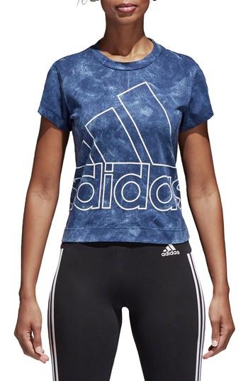 Women's Adidas Originals Id Logo Slim Tee - Blue