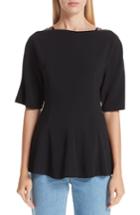Women's Stella Mccartney Lace-up Shoulder Woven Blouse Us / 36 It - Black