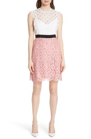 Women's Sandro Mixed Lace Dress Us / 38 Fr - White