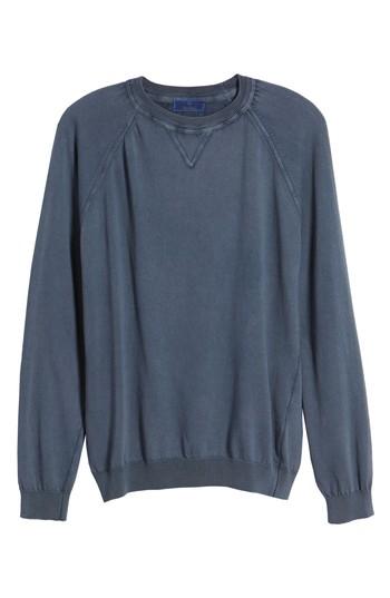 Men's David Donahue Stonewash Cotton Sweatshirt, Size - Blue