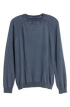 Men's David Donahue Stonewash Cotton Sweatshirt, Size - Blue