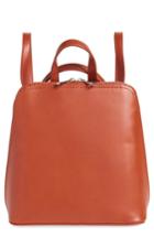 Street Level Structured Faux Leather Backpack - Orange
