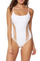 Women's Red Carter South Beach Cutout One-piece Swimsuit - White
