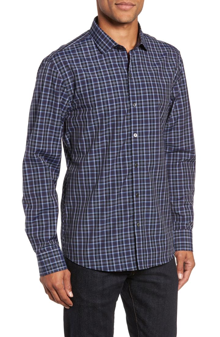 Men's Zachary Prell Leppo Fit Sport Shirt, Size Medium - Blue