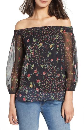 Women's Bailey 44 Luba Off The Shoulder Floral Top - Black