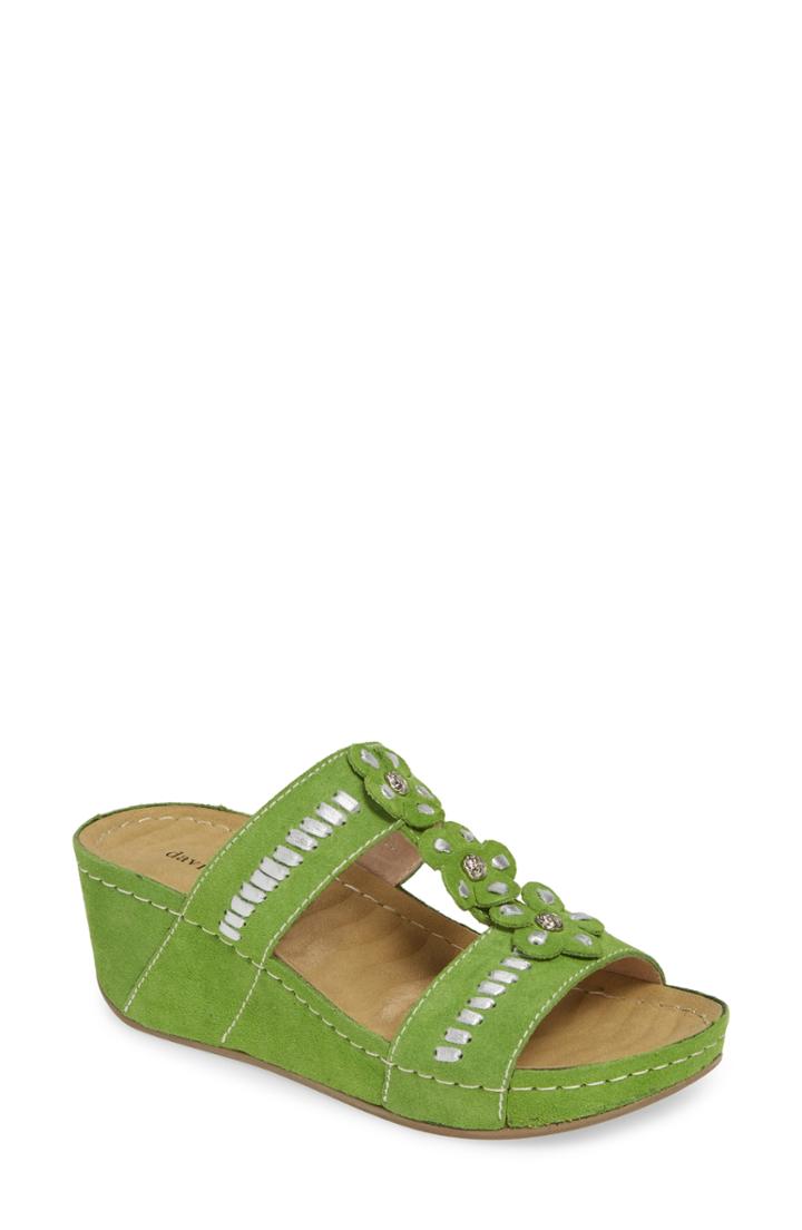 Women's David Tate Myrna Wedge Sandal .5 M - Green