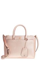 Tory Burch Small Robinson Double-zip Metallic Leather Tote -