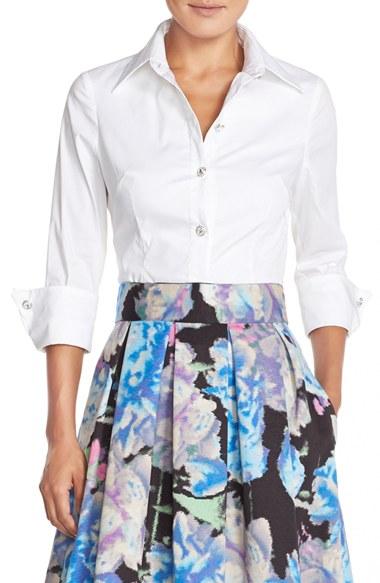 Women's Eliza J Cotton Poplin Blouse