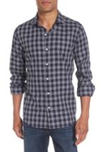 Men's Bonobos Unbutton Down Slim Fit Check Sport Shirt, Size - Blue