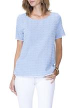 Women's Nydj Textured Woven Tee - Blue