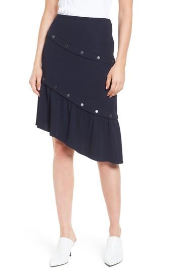 Women's Lewit Snap Detail Skirt - Blue