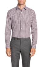 Men's 1901 Trim Fit Check Dress Shirt .5 - 32/33 - Burgundy