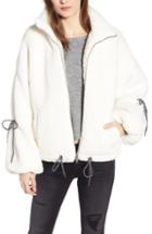 Women's Noisy May Tie Sleeve Fleece Jacket - White