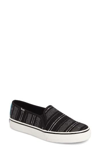 Women's Keds Double Decker Baja Stripe Slip-on Sneaker M - Black