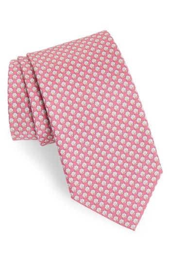Men's Salvatore Ferragamo Ematite Print Silk Tie, Size - Pink