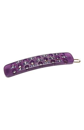 France Luxe Zoe Crystal Tige Boule Barrette, Size - Purple