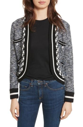 Women's Veronica Beard Davis Tweed Sweater Jacket - Blue