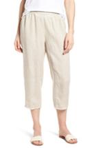 Women's Eileen Fisher Crop Straight Leg Linen Pants, Size - Beige