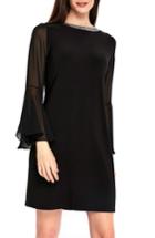 Women's Wallis Embellished Collar Bell Sleeve Dress Us / 8 Uk - Black