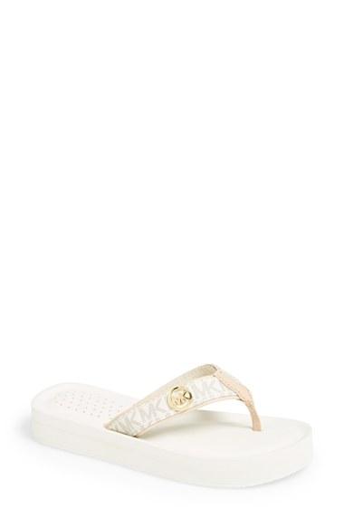 Women's Michael Michael Kors 'gage' Flip Flop M - White