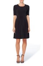 Women's Catherine Catherine Malandrino Jonni Pleat Jersey Fit & Flare Dress - Black