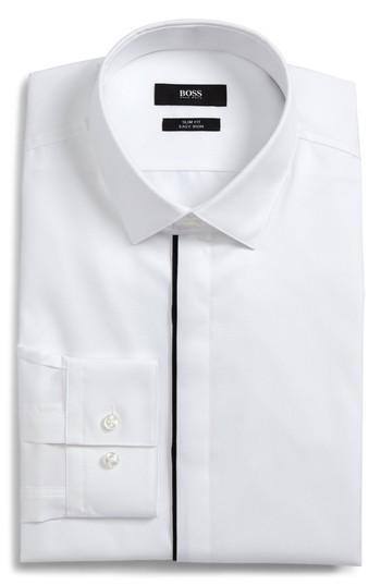 Men's Boss Slim Fit Easy Iron Tuxedo Shirt .5 - White
