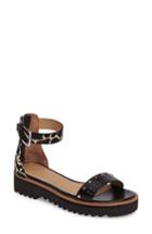 Women's Linea Paolo Riley Genuine Calf Hair Ankle Strap Sandal M - Black