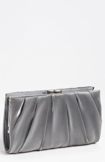 Nina 'larry' Satin Clutch - Grey