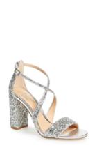 Women's Jewel Badgley Mischka Cook Block Heel Glitter Sandal M - Metallic