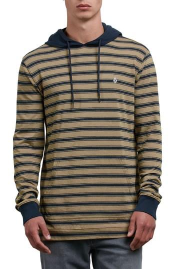 Men's Volcom Briggs Stripe Hoodie - Brown
