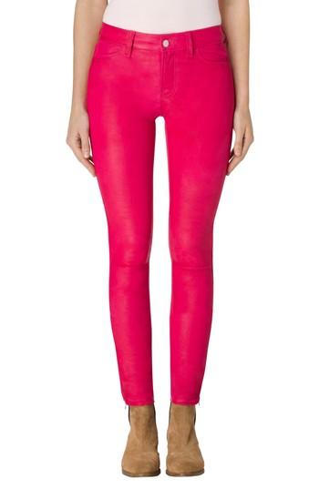 Women's J Brand '8001' Lambskin Leather Pants - Red