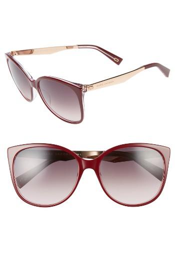 Women's Marc Jacobs 56mm Gradient Lens Butterfly Sunglasses -