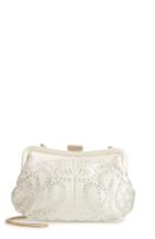 Badgley Mischka Doe Satin Clutch - Ivory