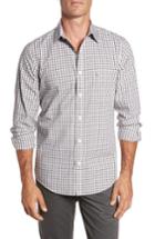 Men's Nordstrom Men's Shop Smartcare(tm) Regular Fit Plaid Sport Shirt - Brown