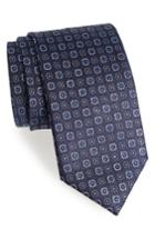 Men's Canali Micro Medallion Silk Tie, Size - Blue