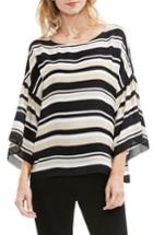 Women's Vince Camuto Bell Sleeve Stripe Blouse - Black