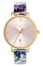 Women's Ted Baker London Kate Round Leather Strap Watch, 38mm