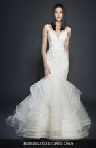 Women's Lazaro Lace & Tulle Mermaid Gown, Size In Store Only - Ivory