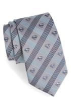 Men's Cufflinks, Inc. 'superman' Plaid Silk Tie, Size - Grey