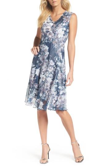 Women's Komarov Print Chiffon Dress - Black