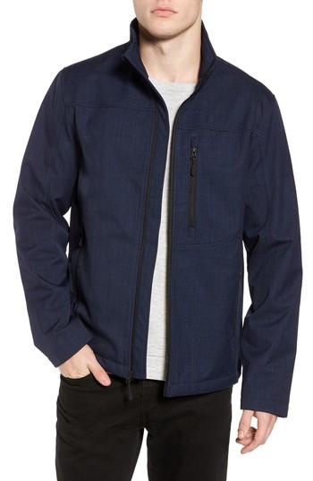 Men's Black Rivet Soft Shell Jacket - Blue
