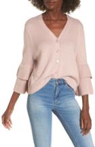 Women's Lost Ink Tiered Sleeve Cardigan - Pink